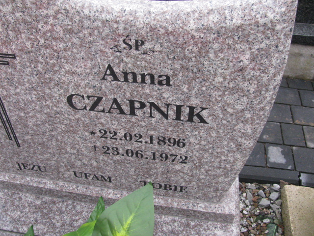 Anna Czapnik 1896 Łętownia - Grobonet - Wyszukiwarka osób pochowanych